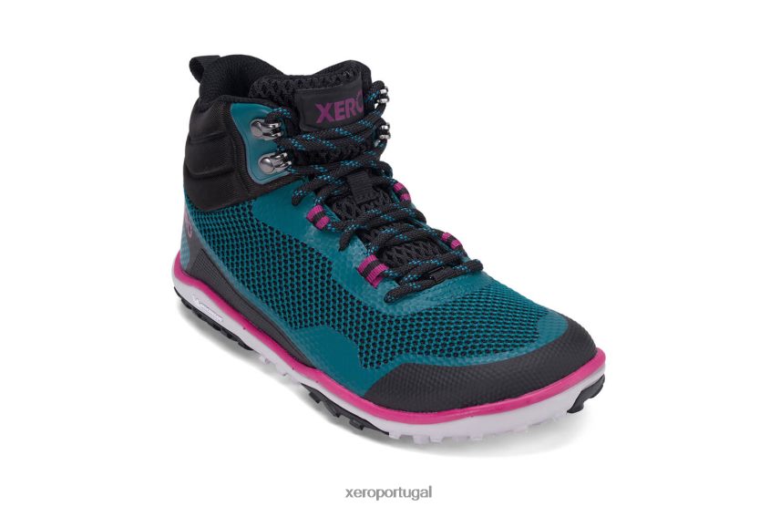 lago profundo / fúcsia Xero Shoes scrambler mid - bota de caminhada ultraleve com sola Michelin Fiberlite Z684JJ201